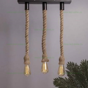 Pendul Liniar Soclu 3xE27 Rustic - Img 2