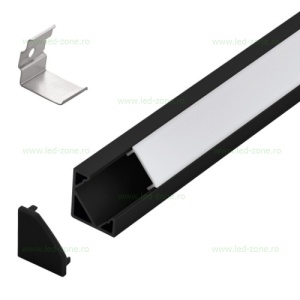 Profil Aluminiu Aplicat 90 Grade Dispersor Mat 1M 12MM LZ9895 - Img 4