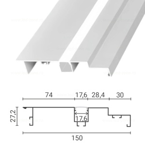 Profil Aluminiu Aplicat Dispersor Mat 2M 17.6MM - Img 2