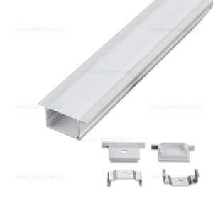 Profil Aluminiu Incastrat Dispersor Mat 2M 28.9MM LZ8564 - Img 2