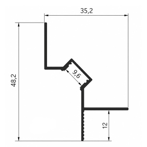 Profil Aluminiu Scafa Negru Dispersor Alb 2m 9.6MM