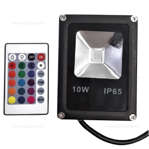 Proiector LED 10W Slim RGB Telecomanda - Img 4