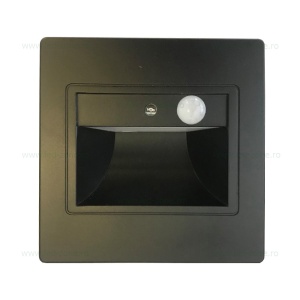 Spot LED 1W Patrat Negru Trepte Senzor - Img 1