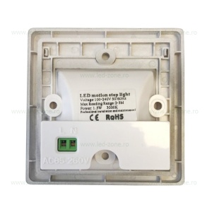 Spot LED 1W Patrat Negru Trepte Senzor - Img 3