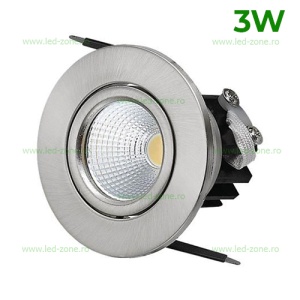 Spot LED 3W COB Rotund Mobil Argintiu Sara - Img 2
