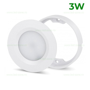 Spot LED 3W Rotund Alb Incastrat/Aplicat LUNA