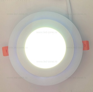Spot LED 9W Rotund Alb Rece Contur Albastru - Img 5