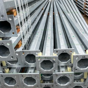 Stalp Iluminat Octogonal Galvanizat 9M cu Flansa 200/280 2B - Img 3