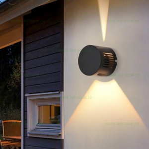 Aplica LED 2x3W Exterior Rotunda Neagra Multi Fascicul LZ2125 - Img 3