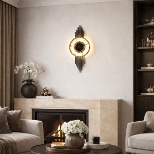 Aplica LED 36W cu Ceas Neagra LZ285-1