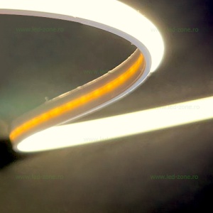 Banda LED COB 220V Alba Slim Silicon Mat Autoadeziva Taiere 10cm - Img 5