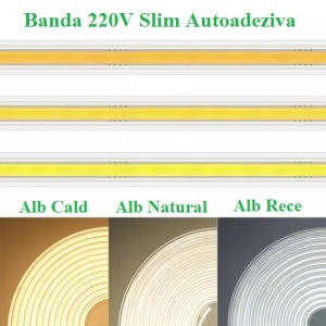 Banda LED COB 220V Slim Silicon Transparent Autoadeziva - Img 2