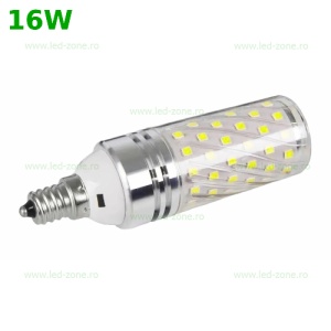 Bec LED E14 16W Corn 360 Grade Argintiu