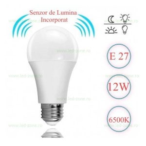 Bec LED E27 12W Glob Mat Senzor Lumina LZ18C038 - Img 1