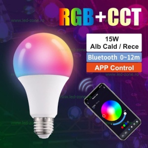 Bec LED E27 15W RGB+CCT Smart Bluetooth - Img 4