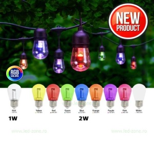 Bec LED E27 2W Glob Clar Color