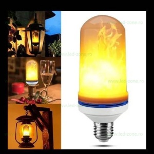 Bec LED E27 3W Efect Flacara