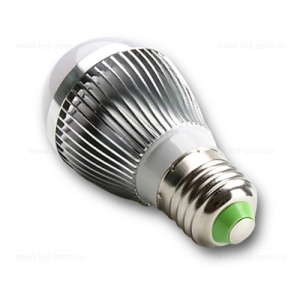 Bec LED E27 3W Glob Mat Aluminiu