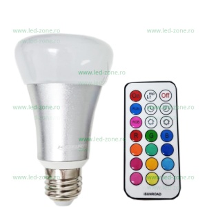 Bec LED E27 7W RGBW Telecomanda - Img 1