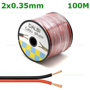 Conductor Electric 2x0.35mm Rosu Negru Rola 100 Metri