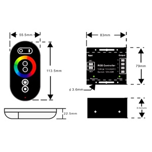 Controller Banda LED RGB 18A 216W Telecomanda RF Touch - Img 4