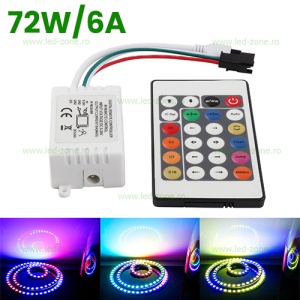 Controller Banda LED RGB Digitala IR 6A 72W
