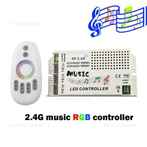 Controller Muzical Banda LED RGB 15A 180W Telecomanda RF - Img 4