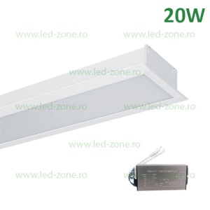 Corp Iluminat LED 20W 60cm Incastrabil Liniar EL-S48 Alb Emergenta - Img 1