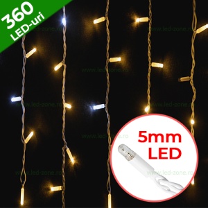 Instalatie LED Perdea Turturi Flash 8x1m 360 LED 5mm Fir Alb - Img 1