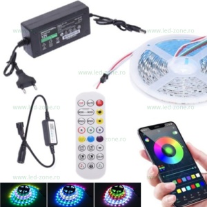 Kit Banda LED 60 SMD/ML 5M RGB Digital Pixel Telecomanda - Img 1