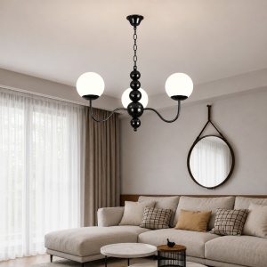 Lustra 3 Socluri E27 Neagra LZ1009-3