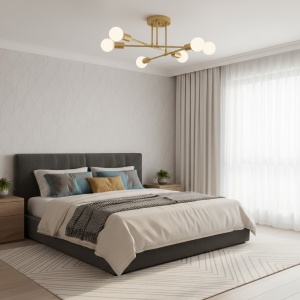 Lustra 6 Socluri E27 Aurie LZ1052
