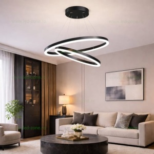 Lustra LED 108W Neagra 3 Functii cu Telecomanda LZ14