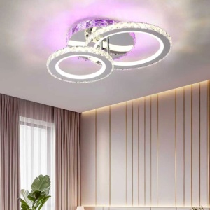 Lustra LED 120W Crom 3 Functii cu Telecomanda LZ107-2