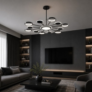 Lustra LED 120W Neagra LZ123-12