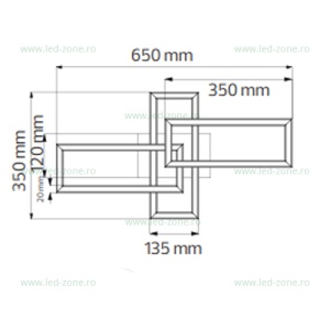 Lustra LED 24W 3 Segmente CONCORDE-24 - Img 3