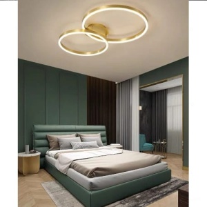 Lustra LED 40W Dimabila 3 Functii Aurie cu Telecomanda LZ9091-2