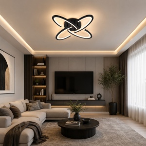 Lustra LED 72W Neagra cu Telecomanda LZ9265-4