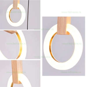 Lustra LED 80W 3 Inele Dimabila cu Telecomanda 3 Functii LZ5821 - Img 3
