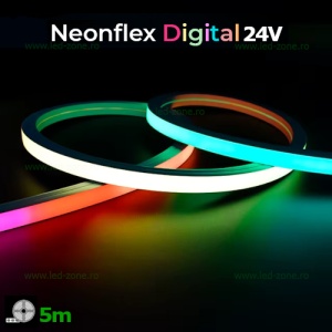 Neonflex LED 24V 20W/ML 14x14mm RGB Digital Rola 5M - Img 1