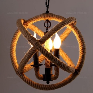Pendul 3 Socluri E14 Rustic Sfera