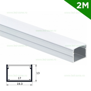 Profil Aluminiu Aplicat Dispersor Mat 2M 17MM - Img 1