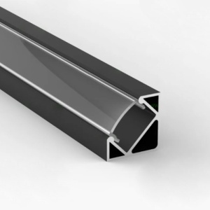 Profil Aluminiu Aplicat Negru 90 Grade Dispersor Negru 2M 12.5MM