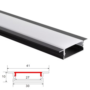 Profil Aluminiu Incastrat Negru Dispersor Alb 2M 27MM - Img 9