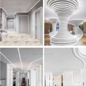 Profil Aluminiu Incastrat Sub Tencuiala 3M Flexibil 2 Directii 10MM