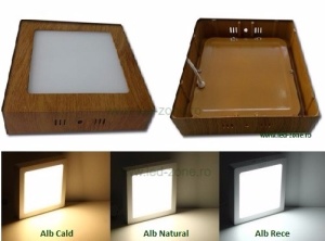 Spot LED 12W Patrat Aplicat Teak