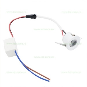 Spot LED 1W Mini Incastrat Rotund Alb