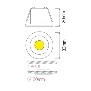 Spot LED 1W Mini Rotund Argintiu Alb Natural - Img 3