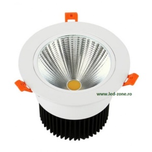 Spot LED 30W COB Oglinda Rotund Mobil Alb