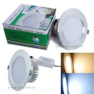Spot LED 3W Rotund Mat Alb - Argintiu